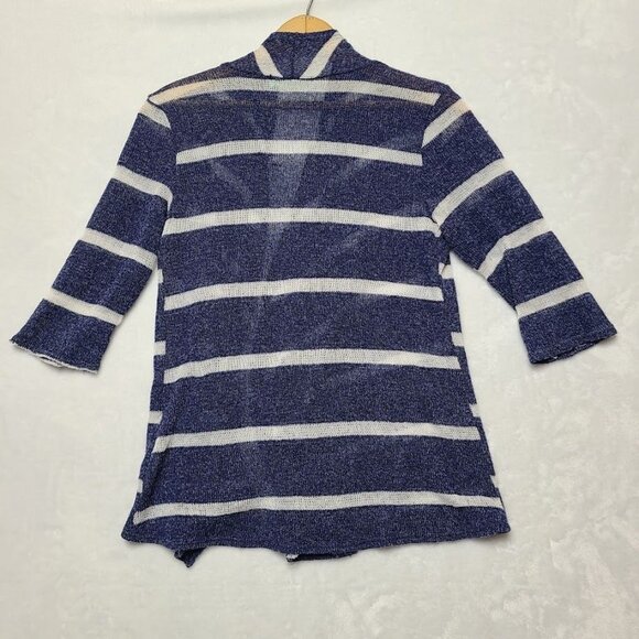 Chris & Carol Womens Striped Open Front Cardigan Sweater Size S Blue & White - Picture 5 of 7